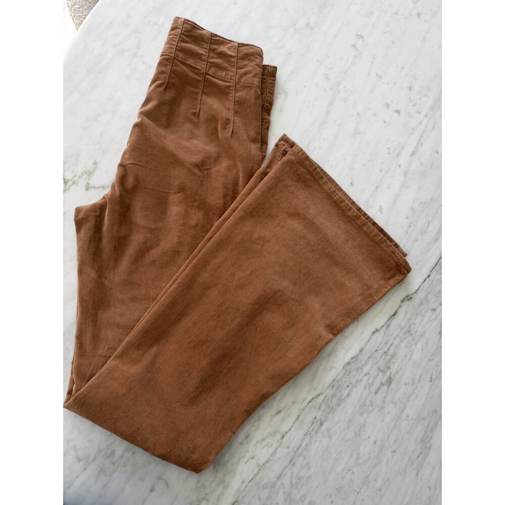 Free People We The Free Corduroy Pants 29 Brown High Rise Flare Boho 70s Y2K - Picture 9 of 9
